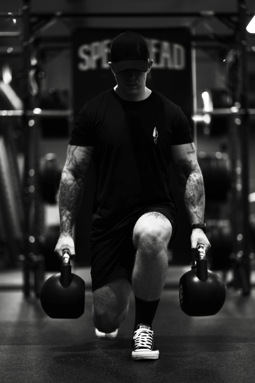 Kettlebell lunge during SPEARHEAD training